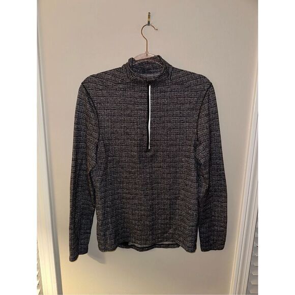 Mens Lululemon Surge Warm 1/2 Zip Heathered Black XS - Picture 1 of 4